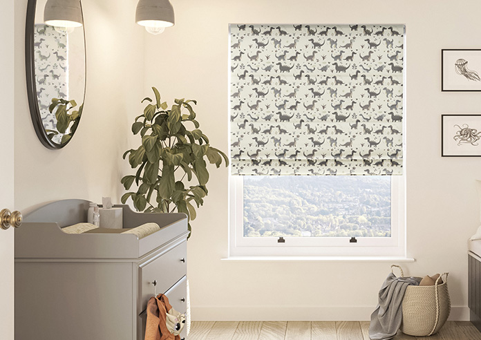 Dino Land, Fossil Grey - Twist&Fit Roman Blind - Image 3